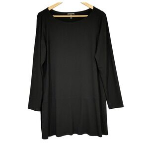 Eileen Fisher Jersey Knit Minimalist Tunic Dress Womens XL Stretch Comfort Flowy